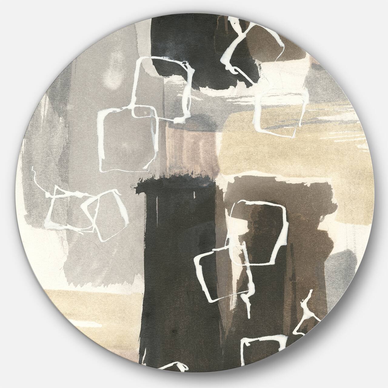 Designart - Glam Dancing shape I - Glam Metal Circle Wall Art